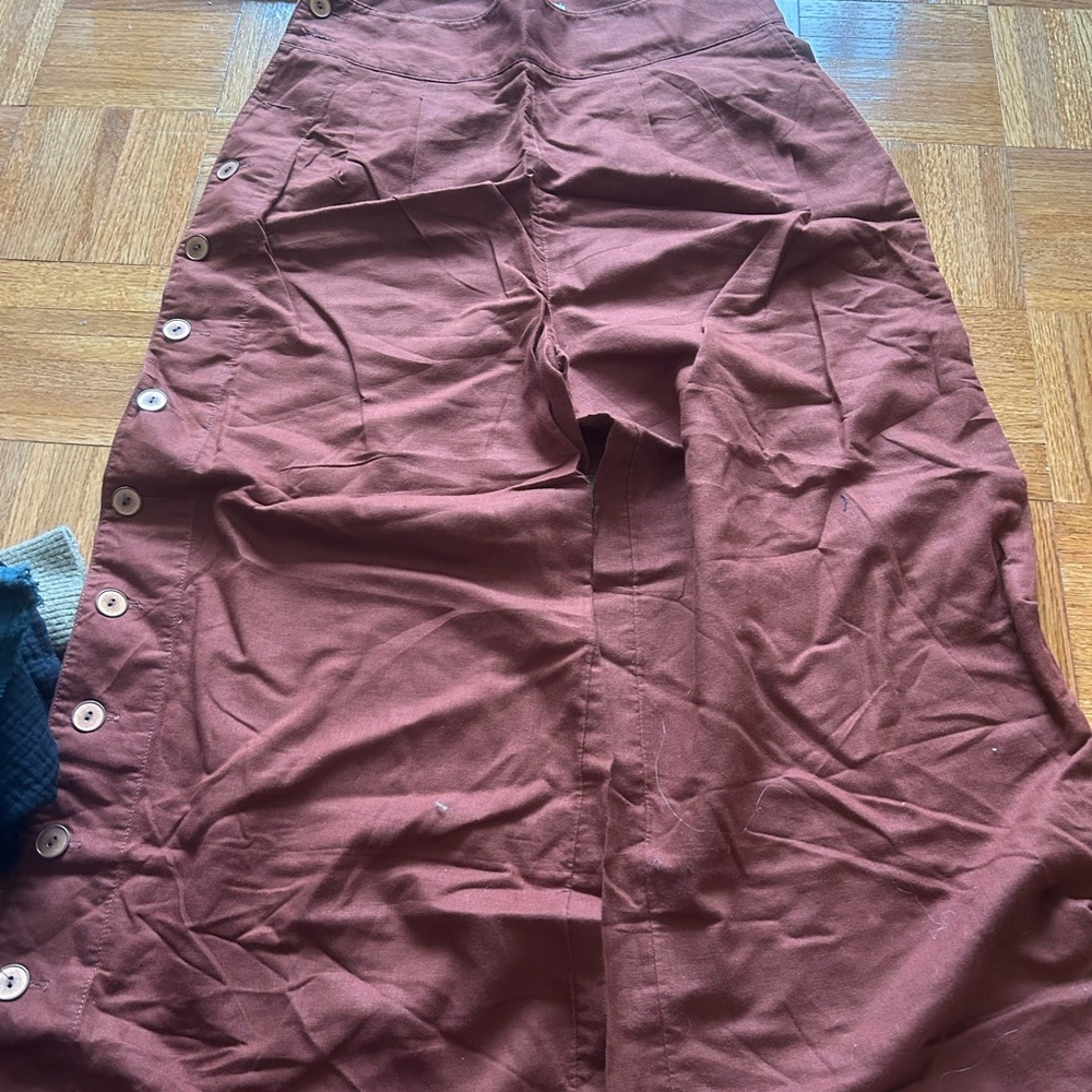 Anthropologie Rust Button-Down Pencil Skirt